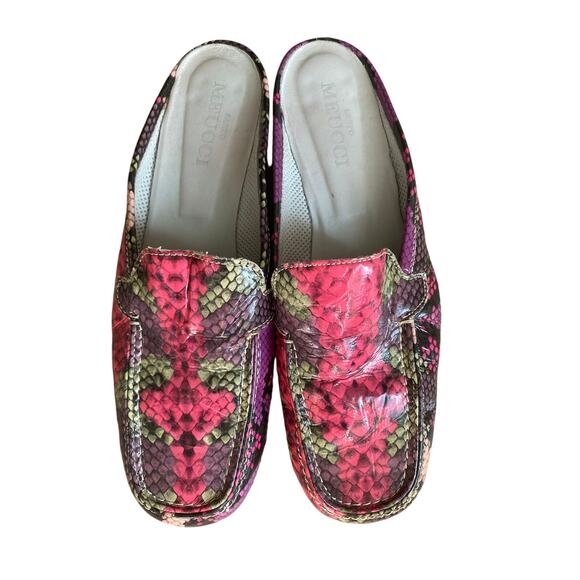 Sesto Meucci mules women’s size 8 snake print patent leather made in Italy - Picture 2 of 6